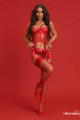 Ensemble Corset et String Rubans Cadeaux Rouge Obsessive