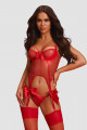 Ensemble Corset et String Rubans Cadeaux Rouge Obsessive