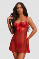 Nuisette Cadeau Ribans Rouges Baydoll et String