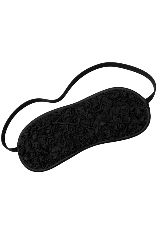 Bandeau Noir avec Fleurs en Tissu Relief