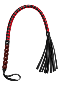 Fouet Rouge et Noir Simili Cuir 80 cm Dreamy Fetish