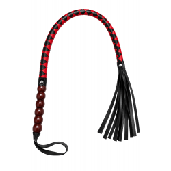 Fouet Rouge et Noir Simili Cuir 80 cm