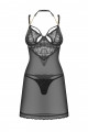 Nuisette Transparente Chaînettes et String Noir Matildea Obsessive