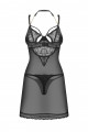 Nuisette Transparente Chaînettes et String Noir Matildea Obsessive