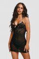 Nuisette Transparente Chaînettes et String Noir Matildea Obsessive