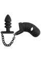 Cage à pénis avec plug anal - Black Velvets 