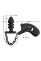 Cage à pénis avec plug anal - Black Velvets 