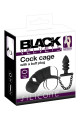 Cage à pénis avec plug anal - Black Velvets 