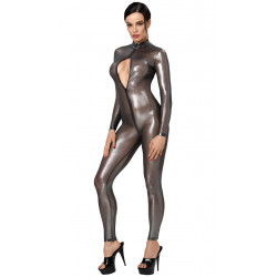 Combinaison Transparente Argentée Triple Zips Moondust