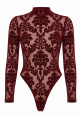 Body Dentelle Floquée Bordeaux Masquerade
