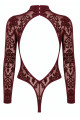 Body Dentelle Floquée Bordeaux Masquerade