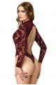 Body Dentelle Floquée Bordeaux Masquerade