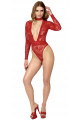 Body String Dentelle Tran,sparente Rouge Lovebite