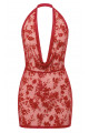 Mini Robe Dentelle Transparente Rouge Plaything