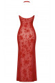 Robe Longue Transparente Fendue Dentelle Rouge Plaything 