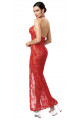 Robe Longue Transparente Fendue Dentelle Rouge Plaything 