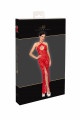 Robe Longue Transparente Fendue Dentelle Rouge Plaything 