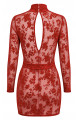 Mini Robe Transparente Club Libertin Dentelle Rouge 