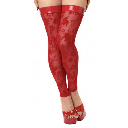 Bas Autofixants Dentelle Rouge Transparente Plaything