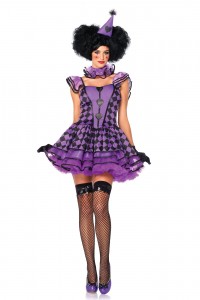 Costume Femme Clown Noir et Violet Leg Avenue