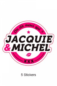 Pack 5 Autocollants Jacquie & Michel n°1 Jacquie & Michel