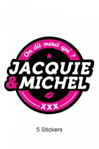 Pack 5 Autocollants Jacquie & Michel n°2 Jacquie & Michel