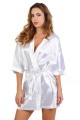 Déshabillé Court Peignoir Kimono Satin Blanc Spazm Clubwear By Soisbelle