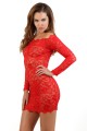 Robe Lingerie Dentelle Rouge Manches Longues Spazm Spazm Clubwear By Soisbelle