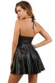 Robe Club Noire Evasée Effet Cuir Spazm Clubwear By Soisbelle