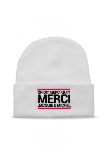 Bonnet Blanc Jacquie et Michel On Dit Merci Qui ?