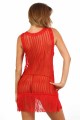 Robe Sexy Transparente Rouge Broderies Franges Spazm Clubwear By Soisbelle