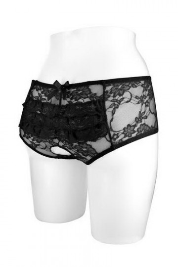 Culotte Ouverte Dentelle Noir Amanda