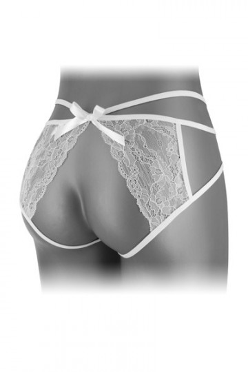 Culotte Ouverte Strappy Dentelle Blanche Nadia