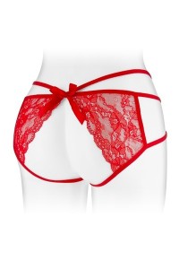 Culotte Ouverte Strappy Dentelle Rouge Nadia Selection Two-too