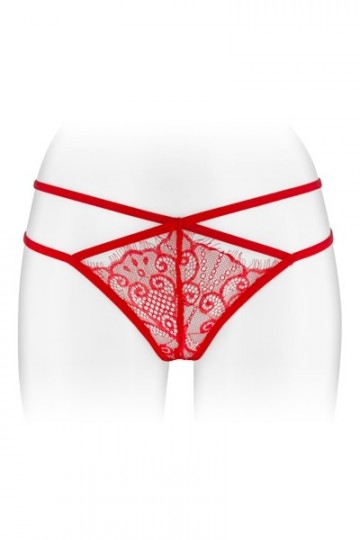 String Dentelle Rouge Ouvert Strappy Mylene