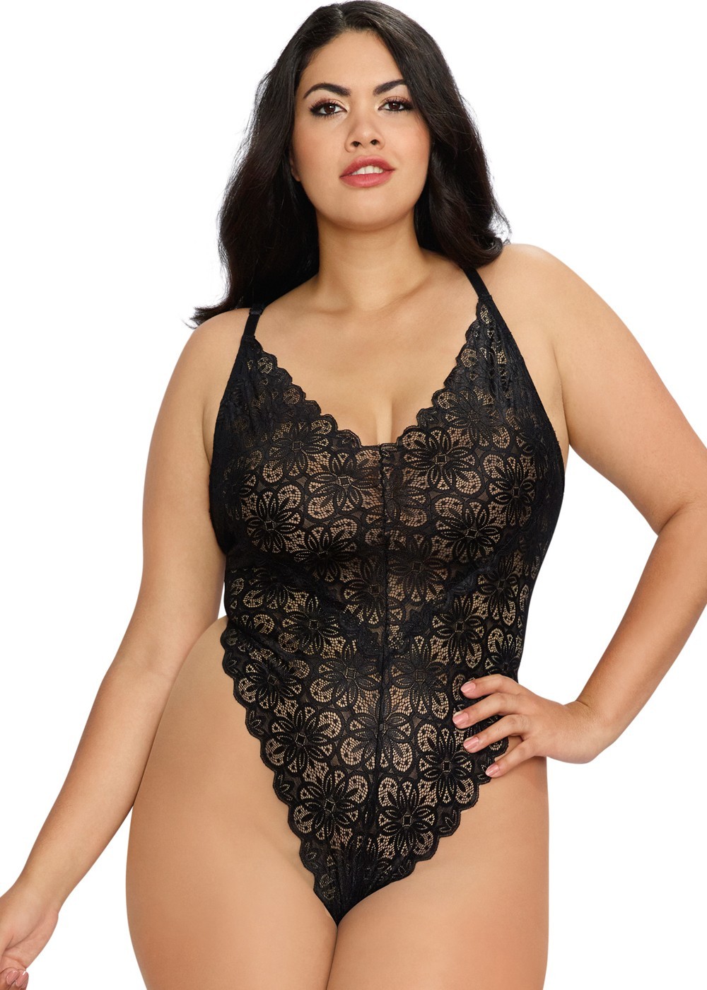 Body String Grande Taille Echancré Dentelle et sa Jupe ...