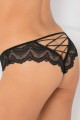 Tanga Dentelle Noire Fesses Ajourées Croisillons René Rofé