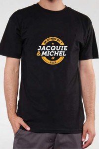 T Shirt Officiel T 3 XL Jacquie et Michel Noir et Jaune Jacquie & Michel