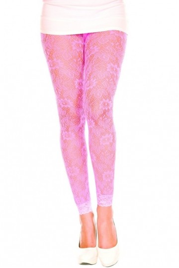 Legging Fin Dentelle Rose