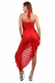 Robe Longue Sexy Asymétrique Dentelle Rouge Spazm Clubwear By Soisbelle