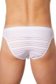 Slip Brief Blanc Rayé Opaque et Transparent LOOK ME