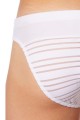 Slip Brief Blanc Rayé Opaque et Transparent LOOK ME