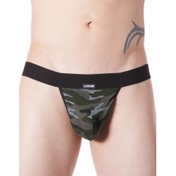 String Noir Sexy Large Elastique Camouflage