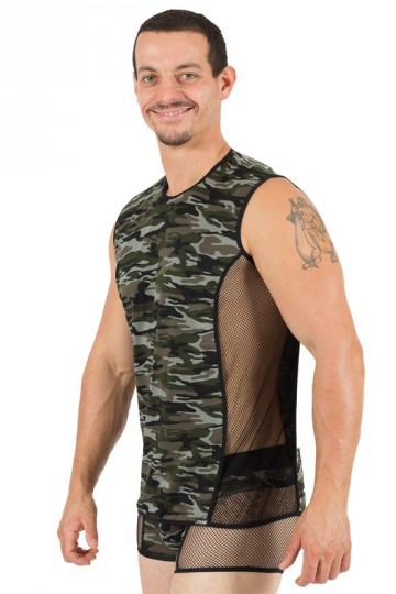 T-Shirt Sexy Homme Camouflage Military 