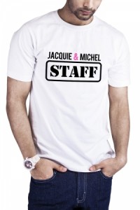 T Shirt Jacquie et Michel Staff Blanc Jacquie & Michel