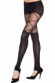 Collant Noir Effet Legging Opaque et Transparent Cuissarde Music Legs