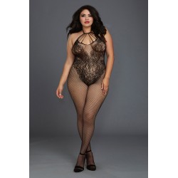 Combi BodyStocking Grande Taille Résille Style Body