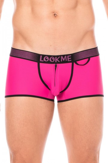 Boxer Mini-Pants Magenta Échancré Zip