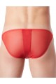 Slip Brief Rouge Zip Côtés style Cuir Dos Transparent LookMe