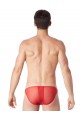 Slip Brief Rouge Zip Côtés style Cuir Dos Transparent LookMe